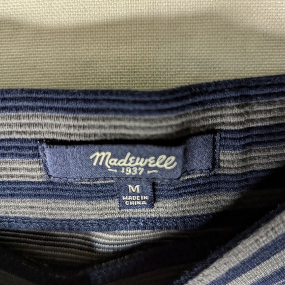 Madewell Grey And Blue Stretch Straight Short Skirt Size Medium Textured - Picture 4 of 7